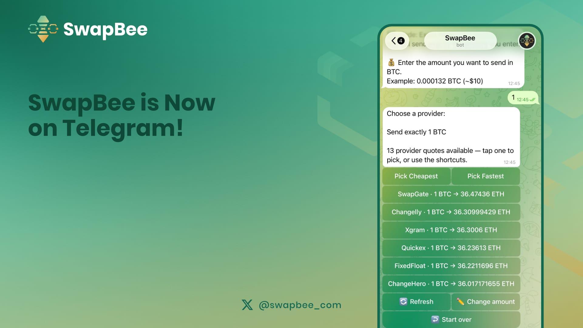 SwapBee is Now on Telegram